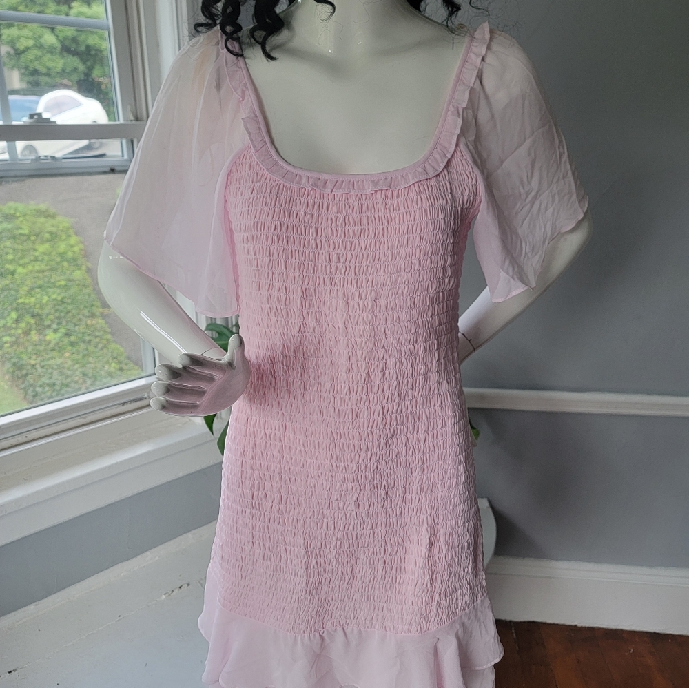 New! Pink Ruffle Dress - Picture 3 of 10